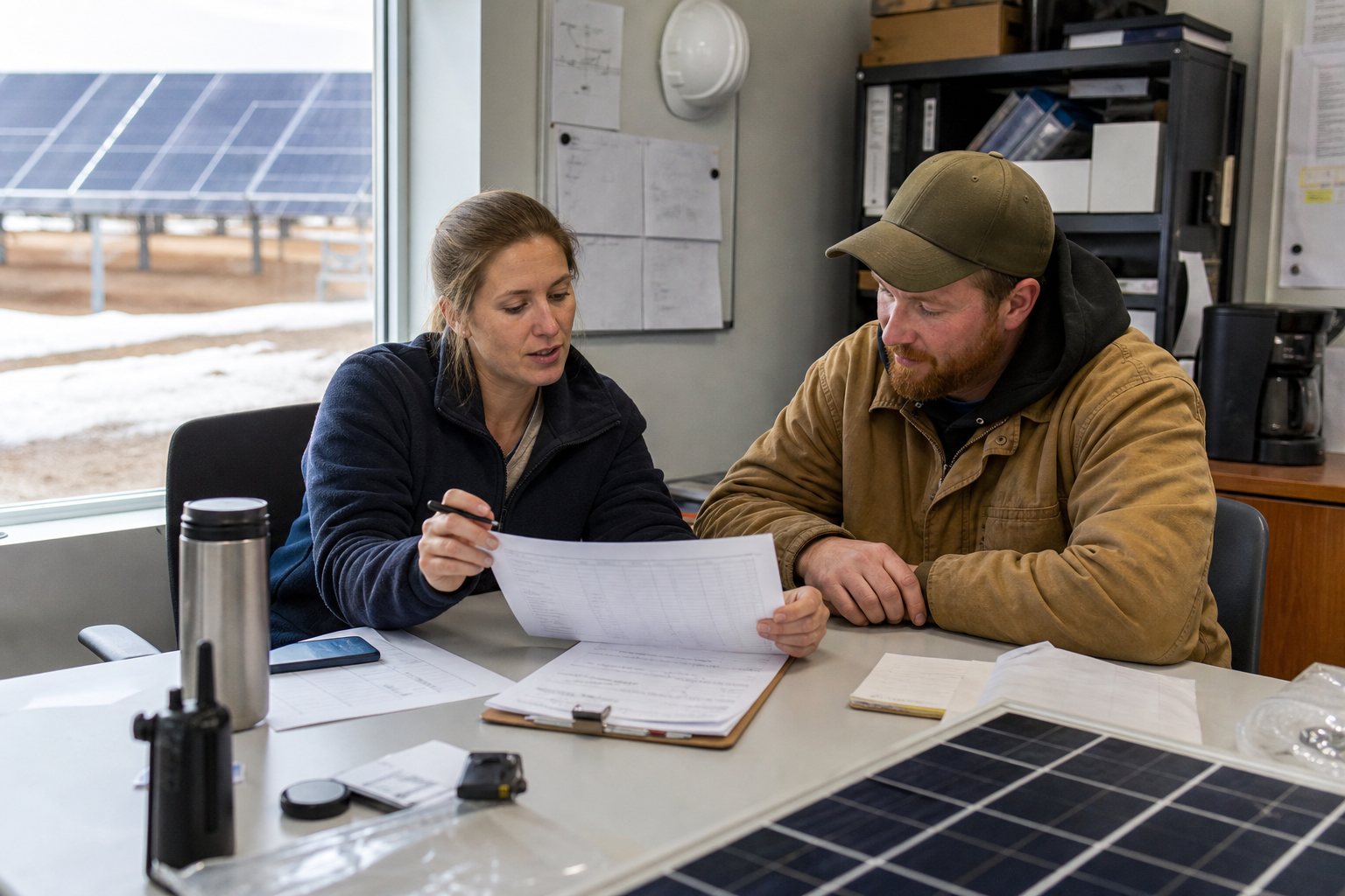 Team planning a clean energy workforce project