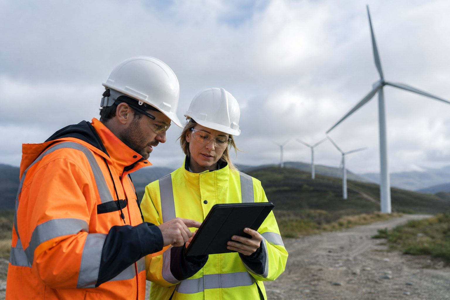 Project team discussing a site schedule