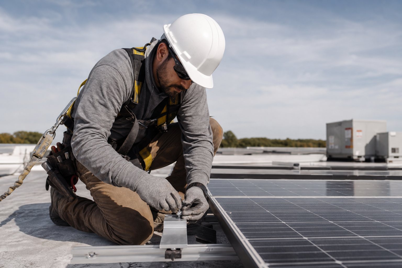 Illustrative view related to solar installer work